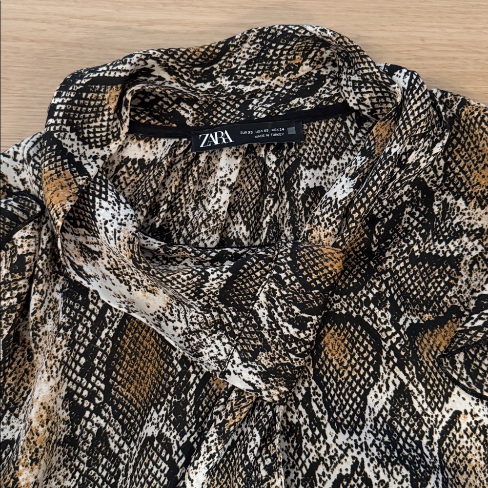 Zara Multicolor Snakeskin Print Blouse and Skirt Set - Picture 2 of 6